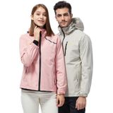 Ladys Outdoor Sports Single Layer Stormsuit Wear Resistant Breathable Waterproof Windproof Couple Mountaineering Suit (Color:Pink Size:XXL)
