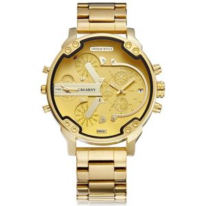 CAGARNY 6820 Fashion Life Waterproof Gold Surface Steel Band Quartz Watch