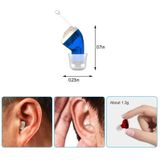 AN127 Onzichtbare in-ear hoortoestel geluidsversterker voor ouderen en slechthorenden (blauw linker oor)