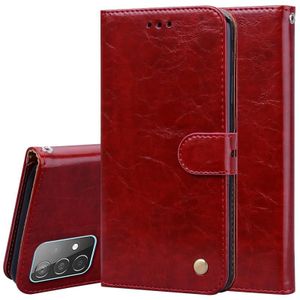 For Samsung Galaxy A52 5G / 4G Business Style Oil Wax Texture Horizontal Flip Leather Case with Holder & Card Slots & Wallet(Red)