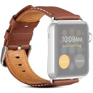 Denior Environmental Luxury Car Watch Leather Strap for Apple Watch Series 5 & 4 44mm / 3 & 2 & 1 42mm (Brown)