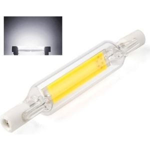 R7S 5W COB LED Lamp Bulb Glass Tube for Replace Halogen Light Spot Light Lamp Length: 78mm AC:220v(Cool White)