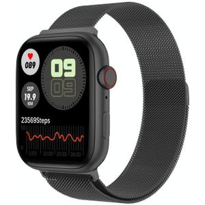 DW35PRO 1.75 inch Color Screen IPX7 Waterproof Smart Watch  Support Bluetooth Answer & Reject / Sleep Monitoring / Heart Rate Monitoring  Style: Steel Strap(Black)