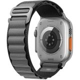 Nylon horlogeband voor Apple Watch Series 8&7 45mm / SE 2&6&SE&5&4 44mm / 3&2&1 42mm (zwart grijs)
