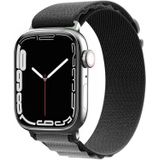 Nylon horlogeband voor Apple Watch Series 8&7 45mm / SE 2&6&SE&5&4 44mm / 3&2&1 42mm (zwart grijs)