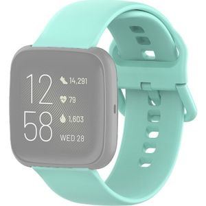 22mm Color Buckle Silicone Wrist Strap Watch Band for Fitbit Versa 2 / Versa / Versa Lite / Blaze(Green)