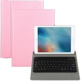 Universal Detachable Bluetooth Keyboard + Leather Case without Touchpad for iPad 9-10 inch  Specification:Black Keyboard(Pink)