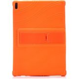 For Lenovo Tab E10 Tablet PC Silicone Protective Case with Invisible Bracket(Orange)