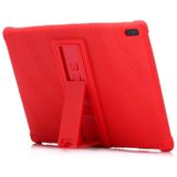 For Lenovo Tab E10 Tablet PC Silicone Protective Case with Invisible Bracket(Orange)