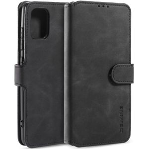 For Galaxy A71 5G DG.MING Retro Oil Side Horizontal Flip Case with Holder & Card Slots & Wallet(Black)
