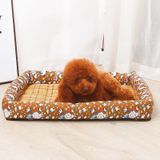 YD-XD03 Summer Pet Breathable Cooler Mat Pet Bed  Size: 77x62cm(Coffee Khaki)