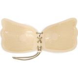 3 PCS Pull Rope Wing Invisible Underwear Without Steel Ring Pull Rope Silicone Invisible Nubra  Cup Size:D(Skin Color)