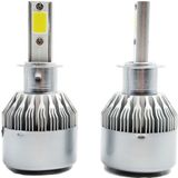 2 PCS C9 H3 18W 1800LM 6000K Waterproof IP68 Car Auto LED Headlight with 2 COB LED Lamps  DC 9-36V(White Light)