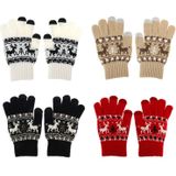 Woven Double Deer Pattern Three Finger Touch Screen Touch Gloves  For iPhone  Galaxy  Huawei  Xiaomi  HTC  Sony  LG and other Touch Screen Devices(White)