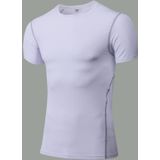 Stretch Quick Dry Tight T-shirt Training Bodysuit (Kleur: Witte Maat:XXXL)