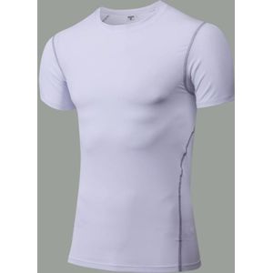 Stretch Quick Dry Tight T-shirt Training Bodysuit (Kleur: Witte Maat:XXXL)