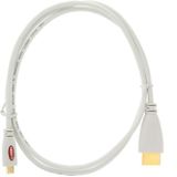 Gold Plated Micro HDMI Male to HDMI Male Cable  1.4 Version  Length: 1m(White)