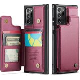Voor Samsung Galaxy Note20 Ultra CaseMe C22 Kaartsleuven Houder RFID Anti-diefstal Telefoonhoesje (Wijnrood)