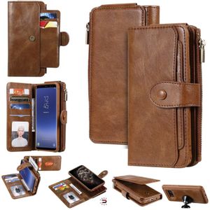 For Galaxy S8 Multifunctional Retro Detachable Magnetic Horizontal Flip Leather Case with Card Slots & Holder & Wallet & Photo Frame(Brown)