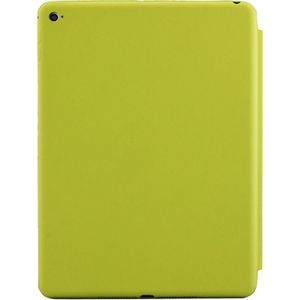 3-fold Naturally Treated Smart Leather Case with Sleep / Wake-up Function & Holder for iPad Air 2 (Fluorescent Green)