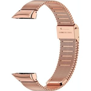 For Huawei Band 6 / Honor Band 6 MIJOBS Milan Stainless Steel Replacement Strap Watchband(Rose Gold)