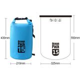 Outdoor Waterproof Single Shoulder Bag Dry Sack PVC Barrel Bag  Capacity: 15L (Black)