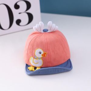 C0330 Cartoon Duck Shape Baby Peaked Cap Spring Baby Cotton Cap  Size: 46cm Adjustable(Orange)