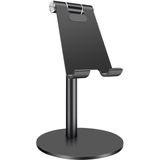 Adjustable Aluminum Alloy Cell Phone Tablet Holder Desk Stand Mount(Black)