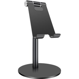 Adjustable Aluminum Alloy Cell Phone Tablet Holder Desk Stand Mount(Black)