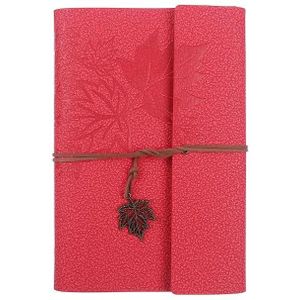 A7 PU Maple Retro Bandjes Handboek Losbladige Notebook(Rood)