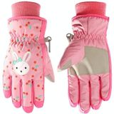 Cartoon Bow Rabbit Patroon Kinderen Ski handschoenen winddicht waterdicht warm katoenen handschoenen  kleur: Roze (M)
