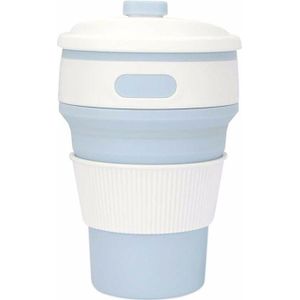 350ml vouwen draagbare siliconen koffiekopje multifunctionele Travel Cup (Baby blauw)