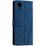 For Samsung Galaxy A03 Core Skin Feel Splicing Leather Phone Case(Blue)