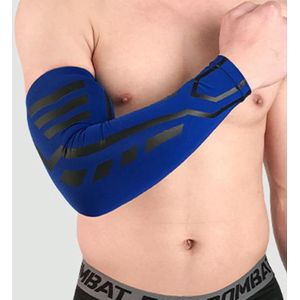 A Pair Sports Wrist Guard Arm Sleeve Outdoor Basketball Badminton Fitness Running Sports Protective Gear  Specification:  L (Blue)