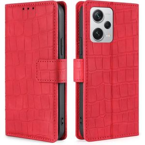 Voor Xiaomi Redmi Note 12 Pro+ huidgevoel krokodil magnetische sluiting lederen telefoonhoes