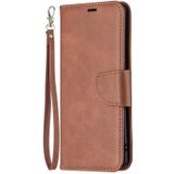 Voor Oppo Reno5 Pro 5G Retro Lamsvacht Textuur Pure Kleur Horizontale Flip PU Lederen Case met Houder & Card Slots & Wallet & Lanyard (Brown)