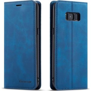For Galaxy S8+ Forwenw Dream Series Oil Edge Strong Magnetism Horizontal Flip Leather Case with Holder & Card Slots & Wallet & Photo Frame(Blue)