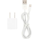 2 in 1 (5V 1A Plug Travel Charger Adapter + 1m 8-pins Sync laadt kabel)  voor iPad  iPhone  Galaxy  Huawei  Xiaomi  LG  HTC en andere Smart Phones  oplaadbare Devices(White)