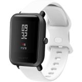 22mm For Amazfit GTS 2e Butterfly Buckle Silicone Replacement Strap Watchband(White)