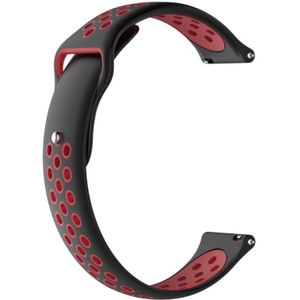 For Huami Amazfit Youth Edition Two-tone Nike Silicone Watch Strap(Black Red)