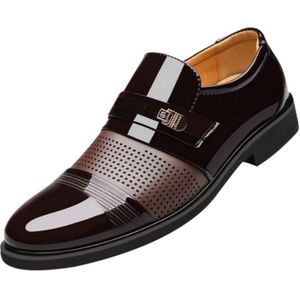 Mannen zomer gat schoen slip-on jurk zakelijke schoenen  grootte: 39 (bruine sandalen)