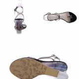 Transparent PVC Peep Toe Stiletto High-Heeled  Shoe Size:37(White)