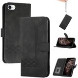 Cubic Skin Feel Flip Leather Phone Case voor iPhone SE 2020 / 7/8