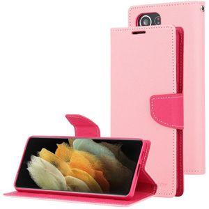 For Samsung Galaxy S21 Ultra 5G GOOSPERY FANCY DIARY Horizontal Flip PU Leather Case with Holder & Card Slots & Wallet (Pink)
