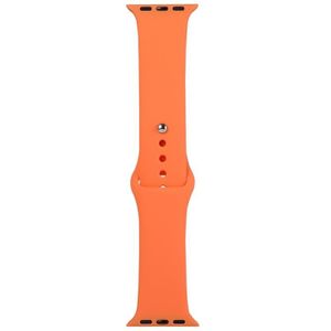For Apple Watch Series 6 & SE & 5 & 4 44mm / 3 & 2 & 1 42mm Silicone Watch Replacement Strap  Long Section (Men)(Papaya)