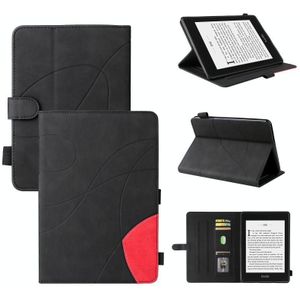 Voor Amazon Kindle Paperwhite 4/3/2 / 1 Dual-Color Splicing Horizontale Flip PU Lederen Case met Houder & Card Slots & Slaap / Weks-up Functie (Zwart)