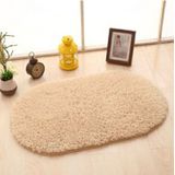 Faux Fur Rug Anti-slip Solid Bath Carpet Kids Room Door Mats Oval  Bedroom Living Room Rugs  Size:160x230cm(Light Camel)