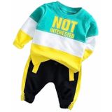 Spring and Autumn Boys Clothing Letters Pattern Round Neck Long Sleeve T-Shirt + Trousers Sports Set  Size:100cm(Green)