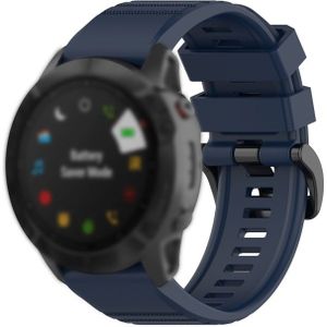 For Garmin Fenix 6X 26mm Quick Release Official Texture Wrist Strap Watchband with Plastic Button(Midnight Blue)