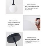 YWXLight Nordic Modern Hanging Lamp Glass Circle Ball Pendant Light With E27 Edison Bulb Perfect for Kitchen Dining Room Bedroom (Color:Black line Size: + Cold White)